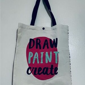 Creative Canvas Tote Bag - cream